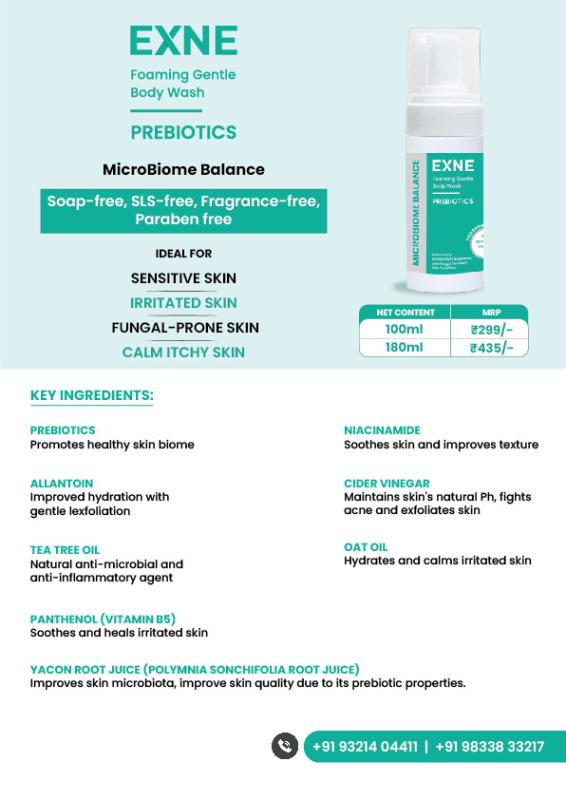 EXNE Foaming Gentle Body Wash – Prebiotics